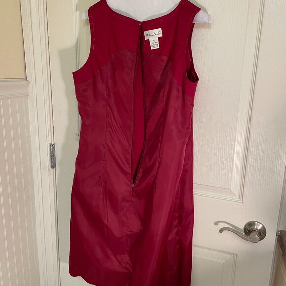 NWT Madison Studio Sheath Linen Red Dress, Size 12 - Picture 8 of 10